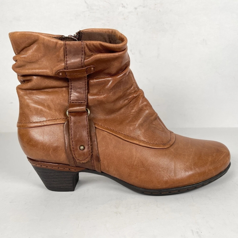 Elegant Brown Ankle Boots with Strap Detail